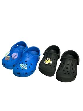 Crocs Boys Black Blue Toddler 8 Space Clogs